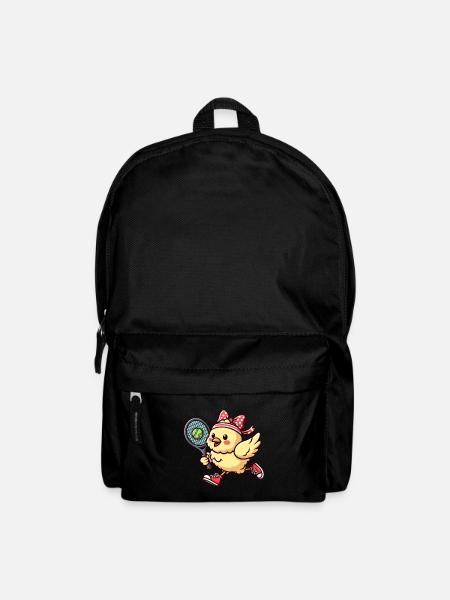 Huhn & Küken Tennis - Lustiges Comic-Design für - Rucksack - Schwarz