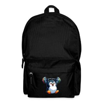 Pingouin avec haltère : entraînement physique - Sac à dos - noir - Devant
