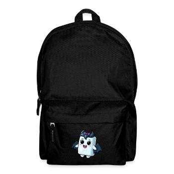 Cute Marshmallow Vampire Cartoon Halloween Design - Backpack - black - Front