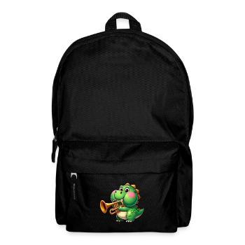 Trex épais avec trompette dessin animé dinosaure musique - Sac à dos - noir - Devant