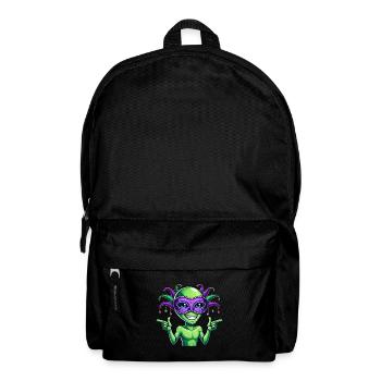 Mardi Gras Alien Cartoon Veggie Fun - Backpack - black - Front