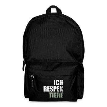Ich Respektiere Tiere Tierschutz Vegan - Rucksack - Schwarz - Vorne