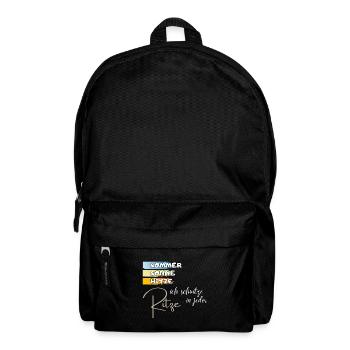 witziger Spruch: Sommer Sonne Hitze Geschenkidee - Rucksack - Schwarz - Vorne