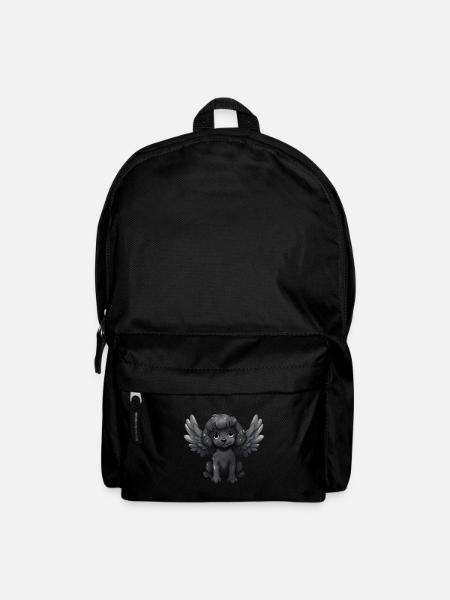 Hund Pudel schwarzes Fell Engel Flügel süß comic - Rucksack - Schwarz