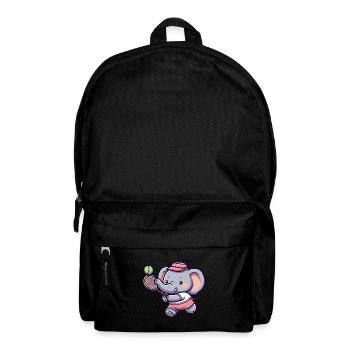 Niedlicher Elefant als Tennis-Tennisspieler - - Rucksack - Schwarz - Vorne
