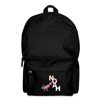 Noah - Beautiful boy name with cool dinosaurs - Backpack - black - Front