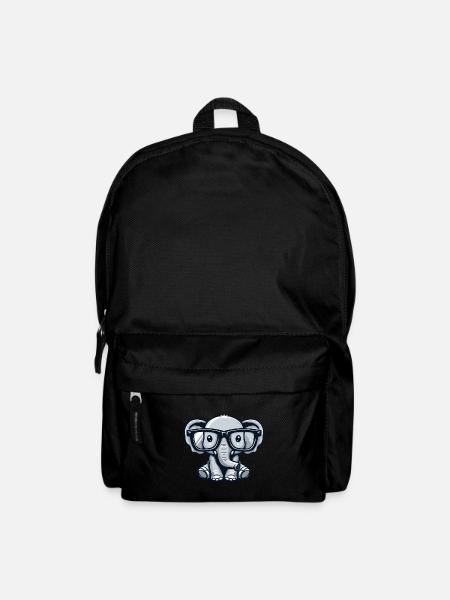 Nerdiger Elefant mit Brille - Rucksack - Schwarz