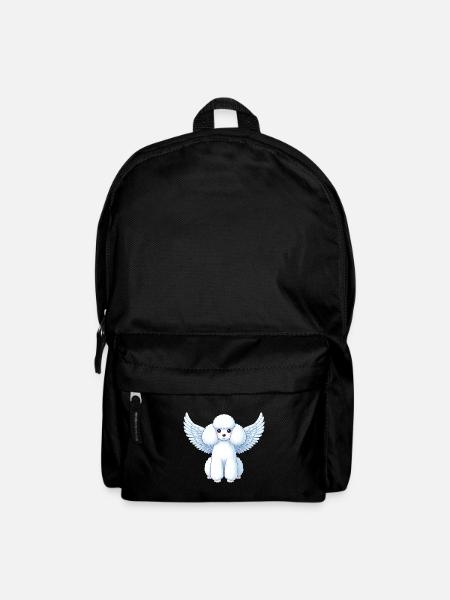 Weißer Pudel mit Engelsflügeln - Süßes - Rucksack - Schwarz
