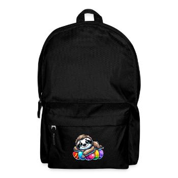 mignon paresseux Pâques oeuf de Pâques dessin animé chilling - Sac à dos - noir - Devant