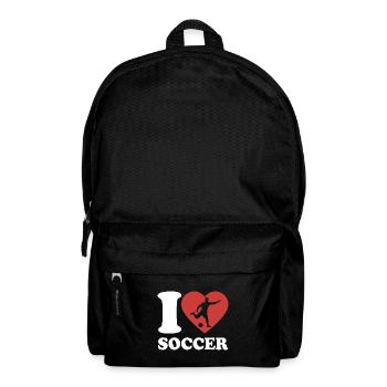 J’aime le football - Coeur - Hobby - Sac à dos - noir - Devant