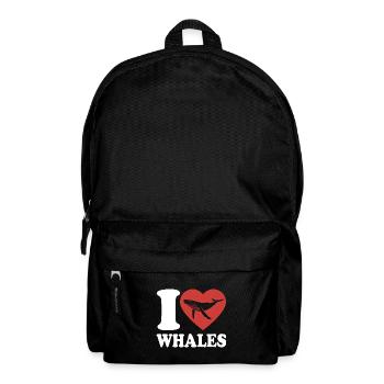 J’aime les baleines - baleine - baleine à bosse - cadeau - Sac à dos - noir - Devant
