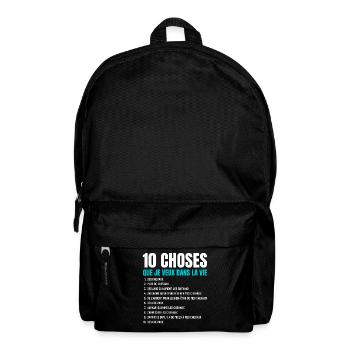 10 choses que je veux dans la vie - Chevaux Cheval - Sac à dos - noir - Devant