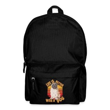 Pug Pug Saying Funny Dog Pet Cartoon Comic - Backpack - black - Front