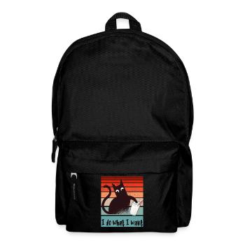 Ich mache was ich will. Lustige Katze Glas Milch - Rucksack - Schwarz - Vorne