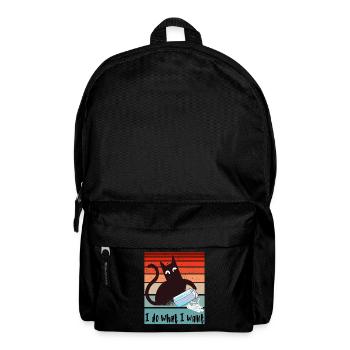 I do what I want. Funny cat with milk carton - Backpack - black - Front