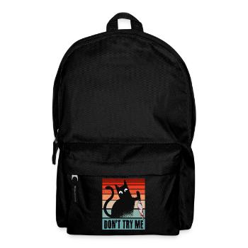 Fordere mich nicht heraus, Katze mit Messer - Rucksack - Schwarz - Vorne