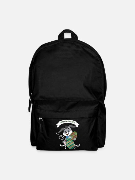HAPPY EASTER, Easter , Coloured Easter Eggs - Backpack - black