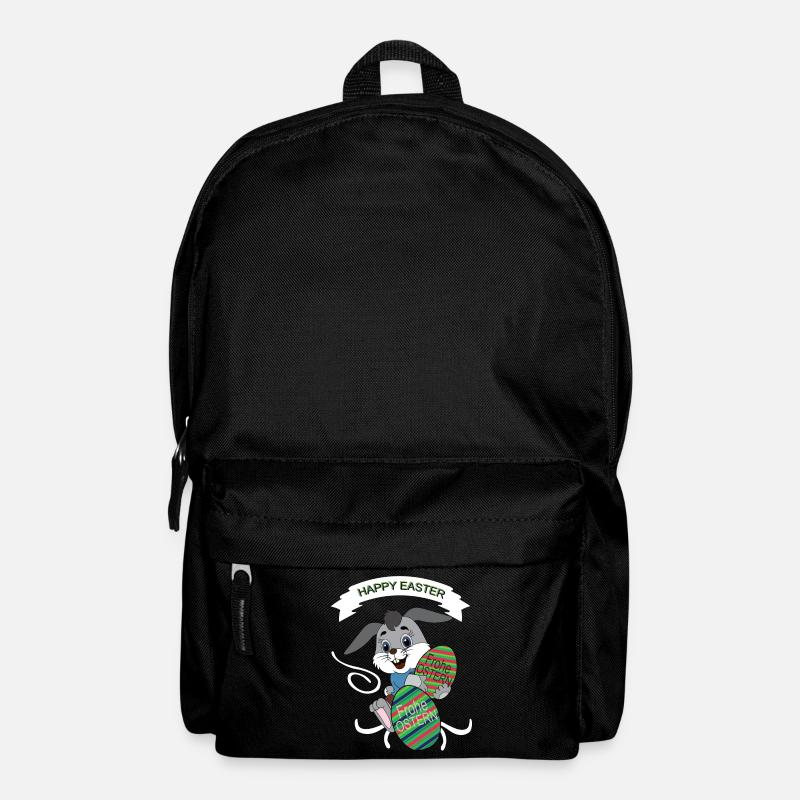 HAPPY EASTER, Osterhase, farbige Ostereier - Rucksack - Schwarz