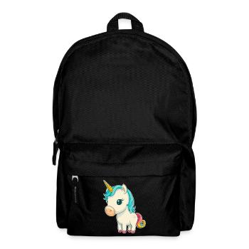 Licorne colorée douce mignonne bande dessinée bande dessinée - Sac à dos - noir - Devant