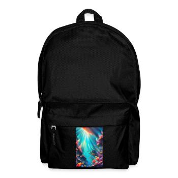 Unterwasser-Korallenriff - Rucksack - Schwarz - Vorne