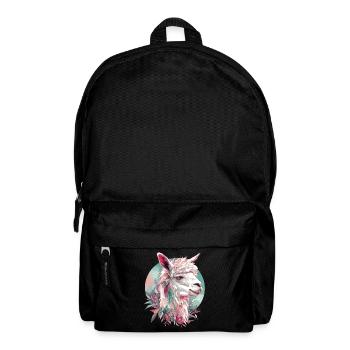 Alpaca Llama Animal Nature Zoo Andes Inca Colorful Art - Backpack - black - Front