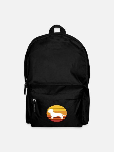 Hund Dackel Sunset Design - Rucksack - Schwarz