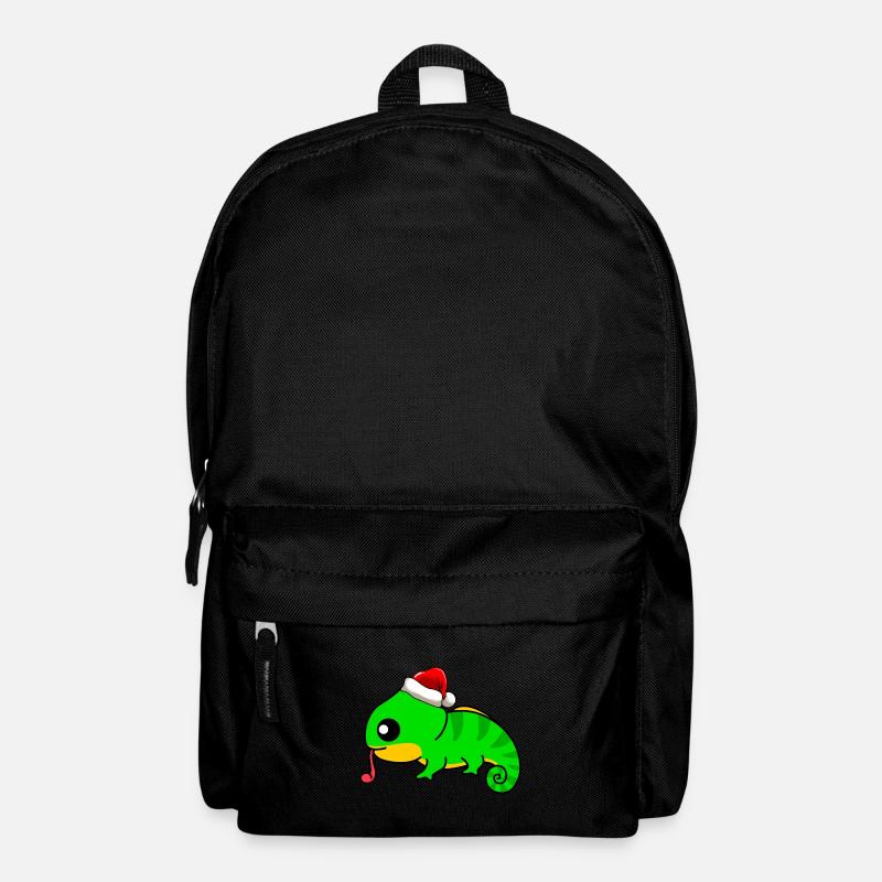 Chamäleon Comic Weihnachten - Rucksack - Schwarz
