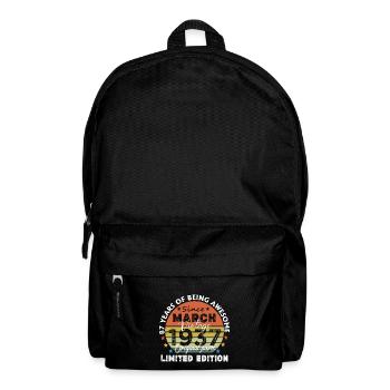 87 Years Old Made In 1937 Vintage March 1937 - Backpack - black - Front