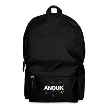 Anouk - Schöner Name mit Schmetterlingen, Mädchen - Rucksack - Schwarz - Vorne