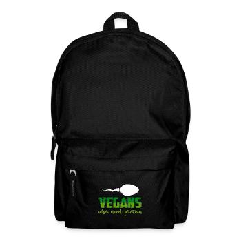 Vegans also need protein - Rucksack - Schwarz - Vorne