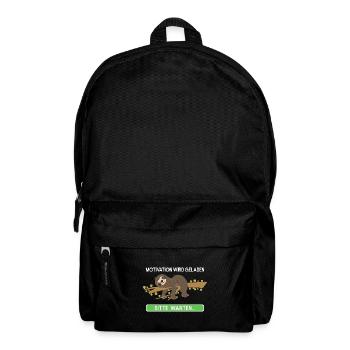 Fauler Faulenzer Relax Faultier Spruch Motivation - Rucksack - Schwarz - Vorne