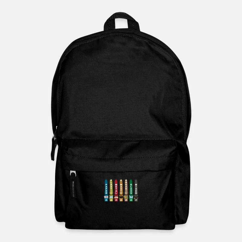 Recyceln Sie Müll - Rucksack - Schwarz