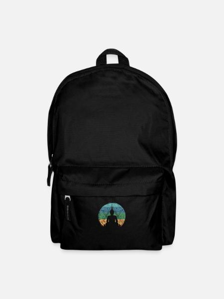 Méditation Vintage Bouddhisme Bouddhiste Zen Paix - Sac à dos - noir