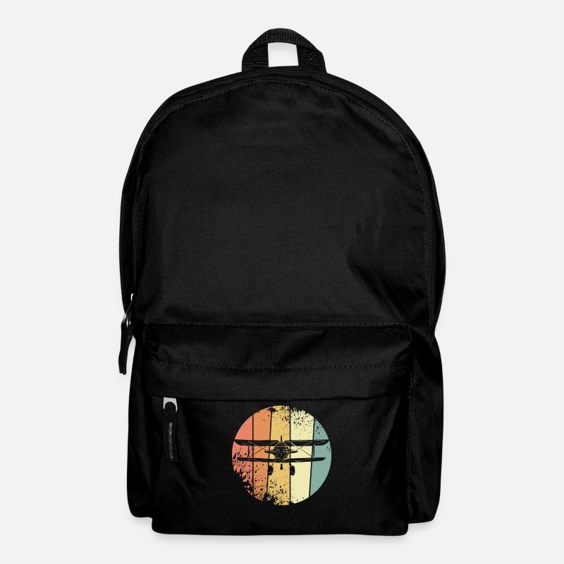 Retro Flugzeug - Rucksack - Schwarz