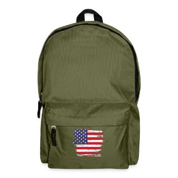 USA Amerika Flagge - Rucksack - Olivgrün - Vorne