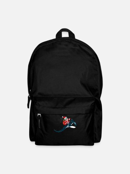 Santa reitet Rochen um Geschenke auszuliefern - Rucksack - Schwarz