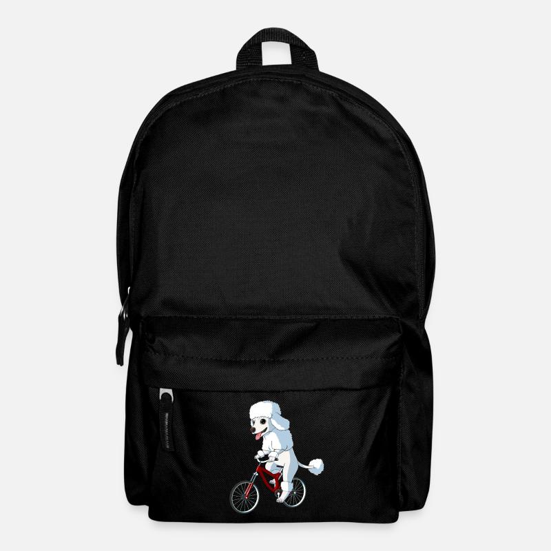 Hund Pudel auf einem Fahrrad - Rucksack - Schwarz