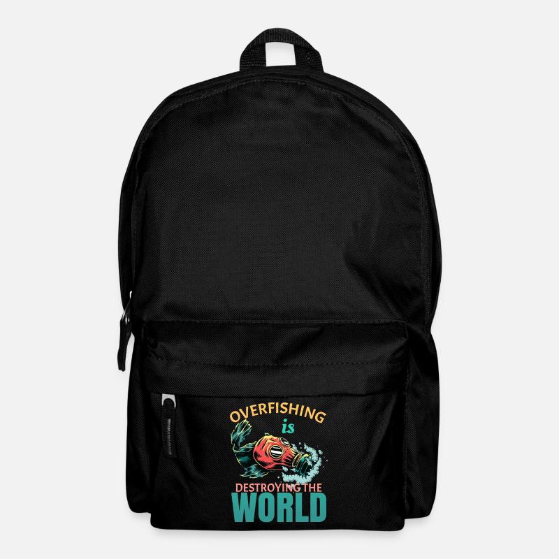 La surpêche détruit le monde protection de l’environnement cadeau - Sac à dos - noir