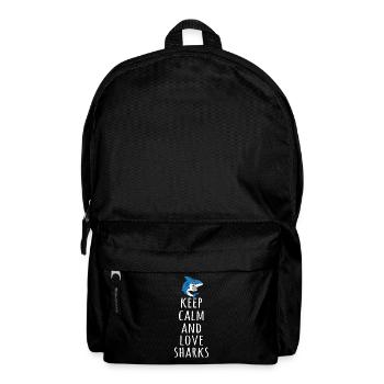 Keep Calm And Love Sharks - Sac à dos - noir - Devant