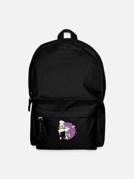 Einhorn-Chef, der betupfendes Pony-Geschenk kocht - Rucksack - Schwarz