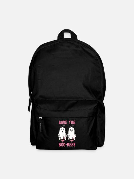 Speichern Sie das niedliche Brustkrebs-Bewusstseins-Geschenk der Boobees - Rucksack - Schwarz
