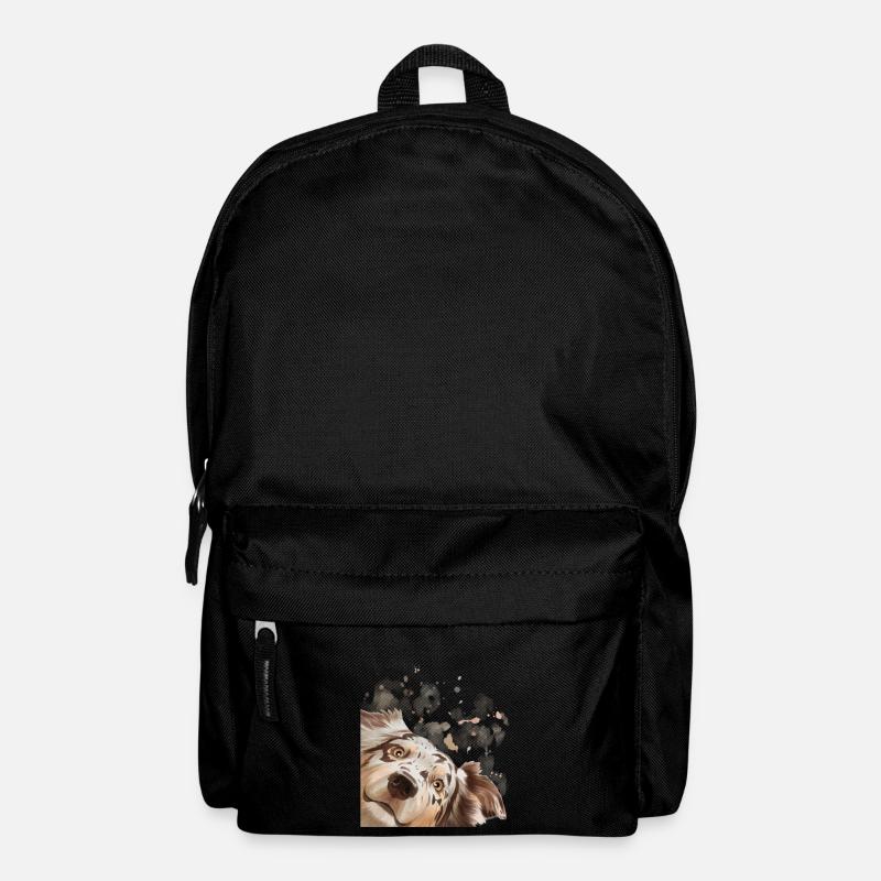 Chien Curieux Australian Shepherd chien - Sac à dos - noir