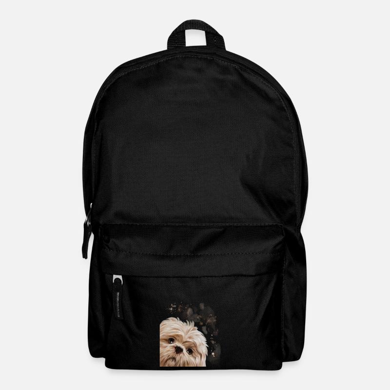 Hund Neugieriges Shih Tzu - Rucksack - Schwarz