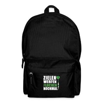 Zielen Werfen Fluchen Nochmal Darts Team Design - Rucksack - Schwarz - Vorne