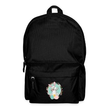 Dab Bunny Easter Funny Egg Hunt Festival Gift - Backpack - black - Front
