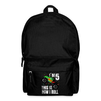 Geburtstag Junge 5 Jahre Monster Truck Geschenk - Rucksack - Schwarz - Vorne