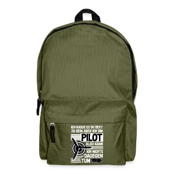 Pilot - Sexy Flieger Spruch - Rucksack - Olivgrün - Vorne