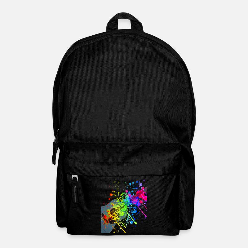Gitarre - Kleckse aus Farbe - Rucksack - Schwarz