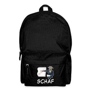 Schaf lustiger Chef Wortspiel Spruch - Rucksack - Schwarz - Vorne