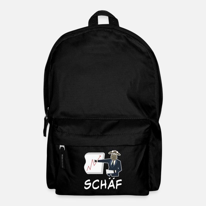 Schaf lustiger Chef Wortspiel Spruch - Rucksack - Schwarz